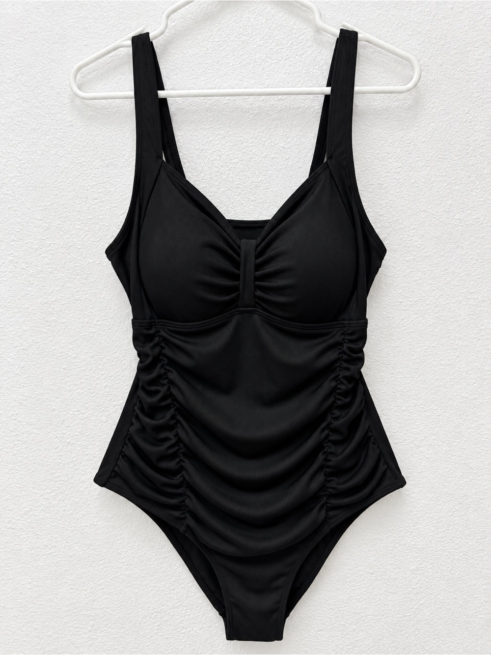 SHEIN Black One-Piece Swimsuit Basics Summer Beach Sz(1XL)